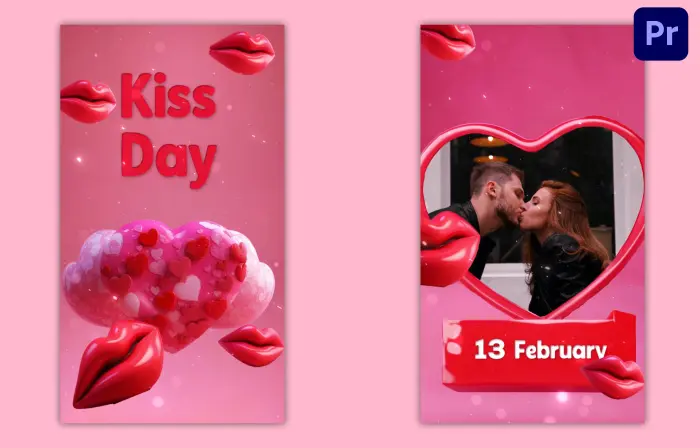 Romantic Kiss Day Wishes 3D Instagram Story